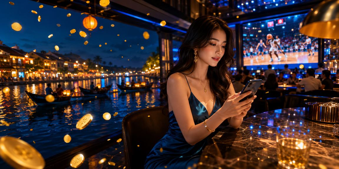 Người dùng theo dõi thông tin thể thao và casino trên màn hình di động